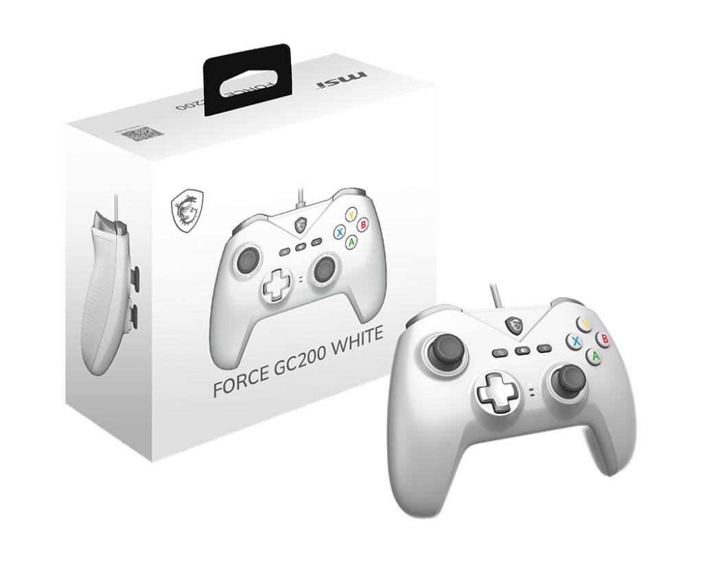MSI FORCE GC200 WHITE, Gamepad, Android, PC, Schaltfläche Zurück, D-Pad, Makro-Taste, Power-Taste, Schaltfläche Start, Turbo-Taste, Analog / Digita