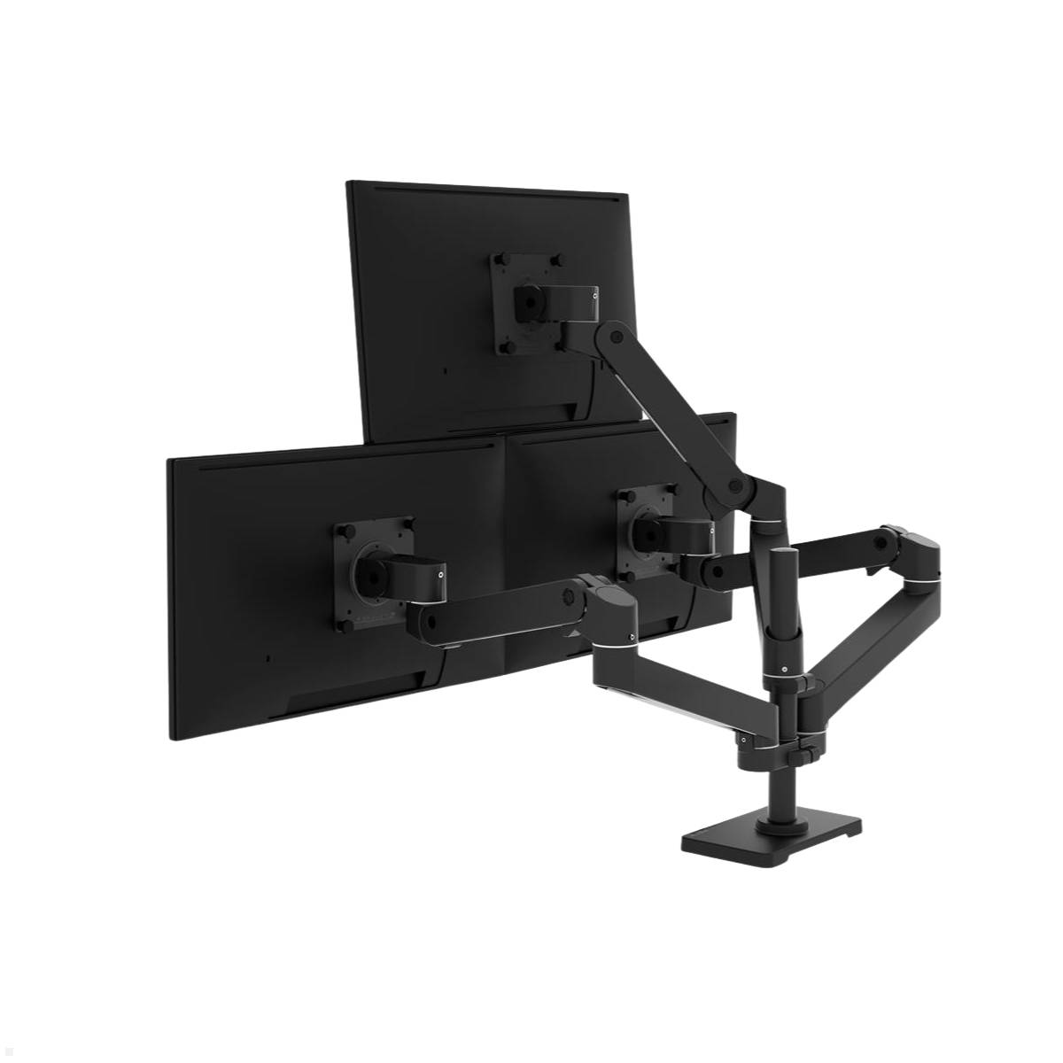 Ergotron LX Pro 3-fach Monitor Tischhalterung bis 27 Zoll, schwarz
