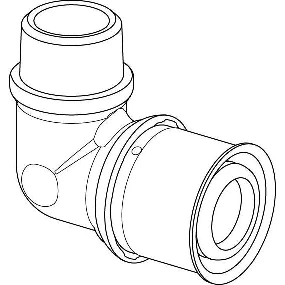 UPONOR Winkelnippel S-Press PLUS, 32mm x R3/4", Außengewinde, 90°, Messing verzinnt, 1 Stk.