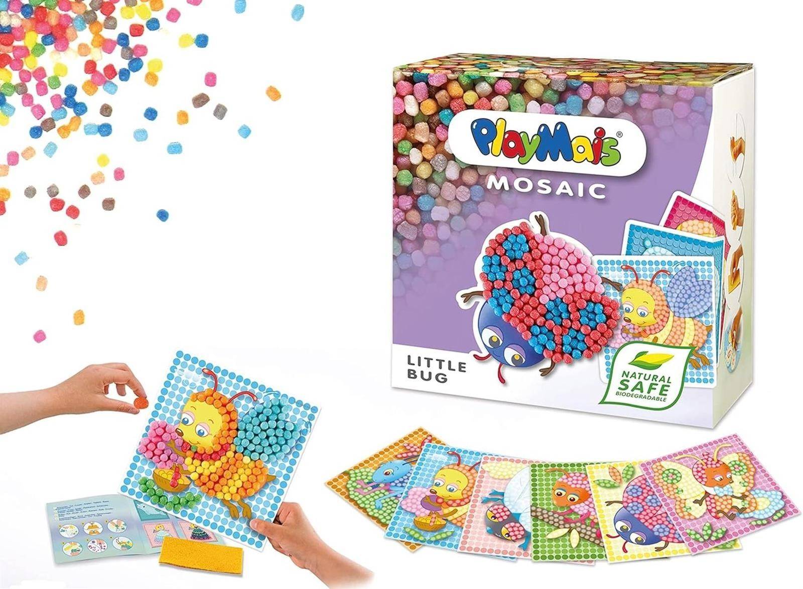 Playmais Mosaic Little Bug Kreativ-Set 3+ 2.300 Stück & 6 Mosaik Klebebilder