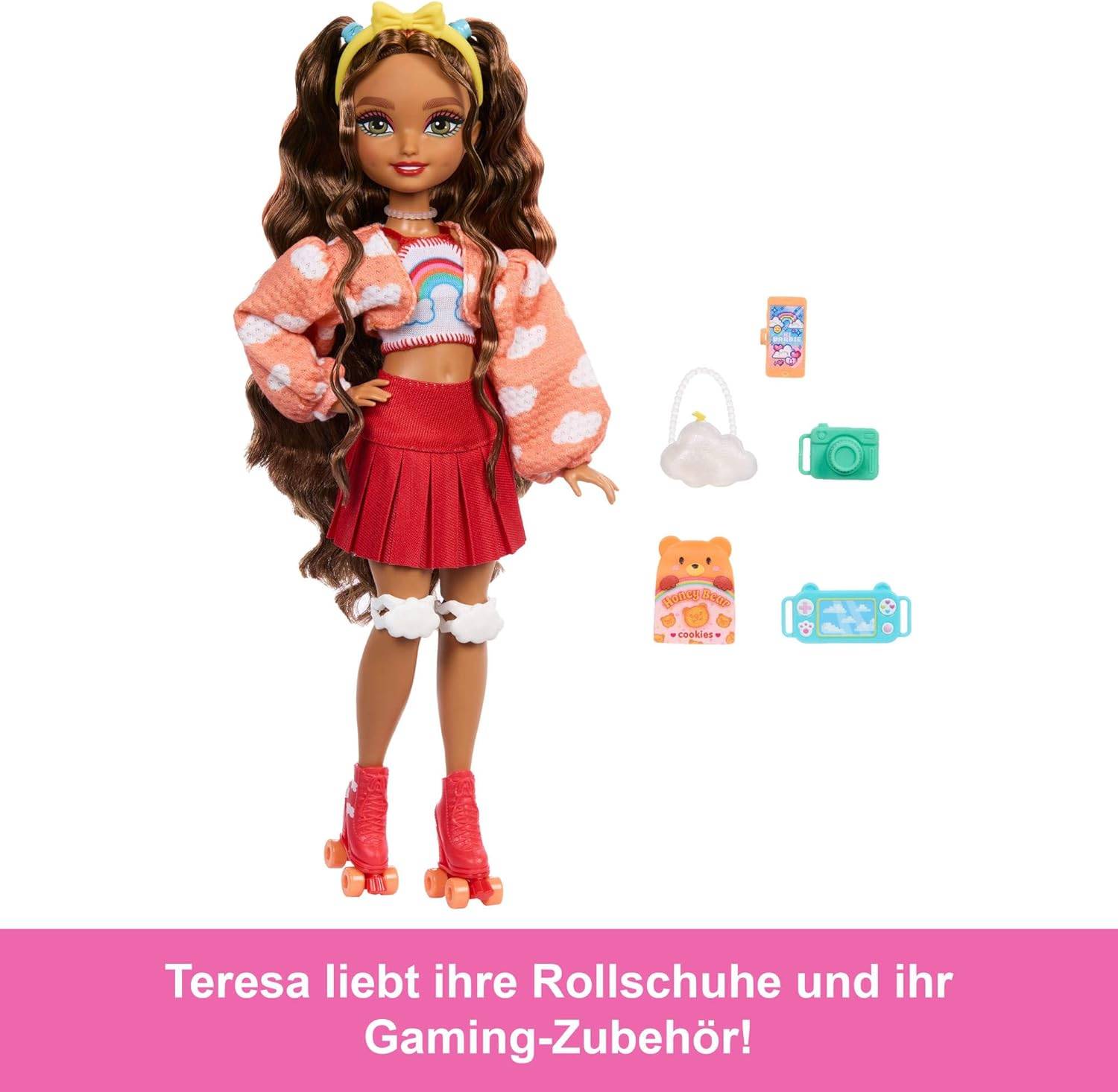 Barbie Dream Besties Puppe + Accessoires Barbie Teresa Rollschuhpuppe 4+ JFX98