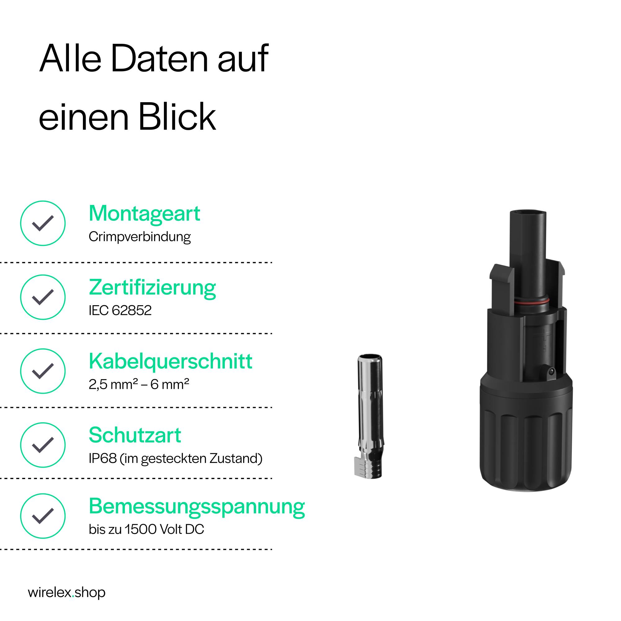 MC4 Buchse 2.5-6mm², IP67, 1500V