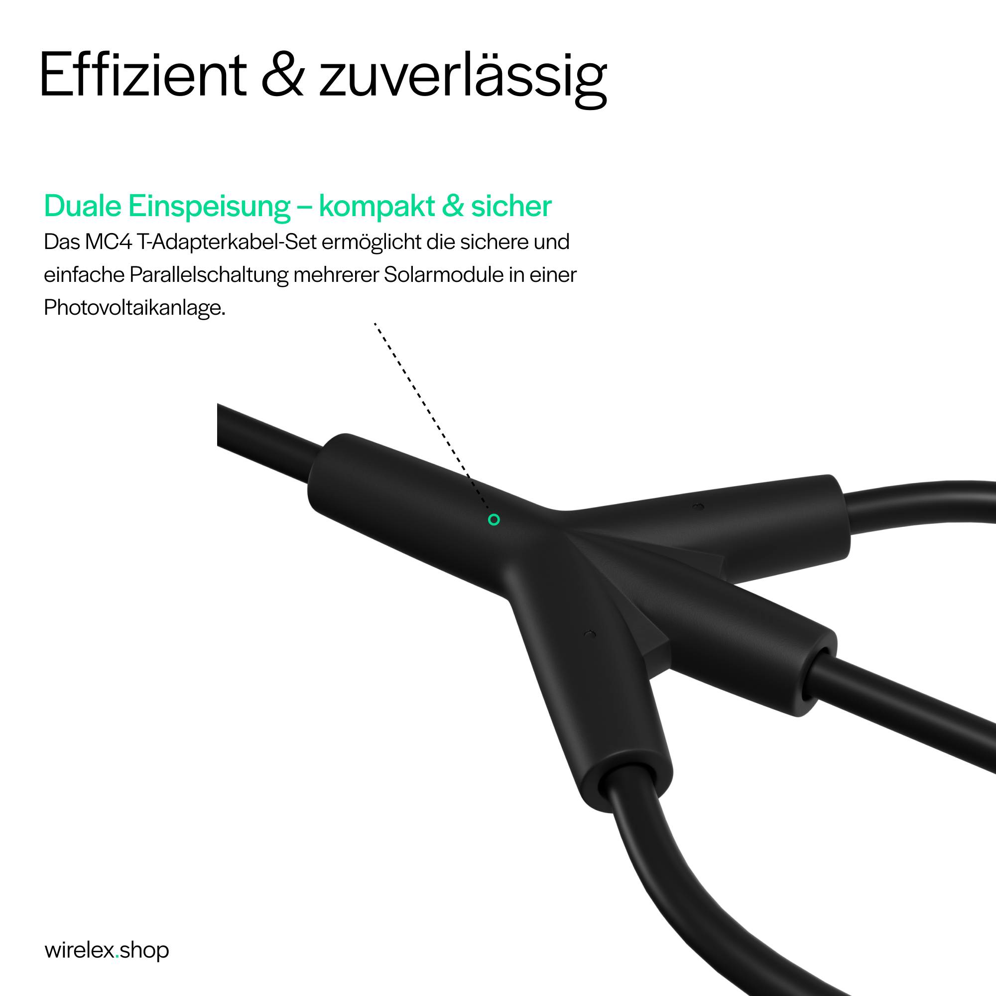 MC4 T-Adapterkabel Set, 3/1, 4mm², schwarz/schwarz, 30cm
