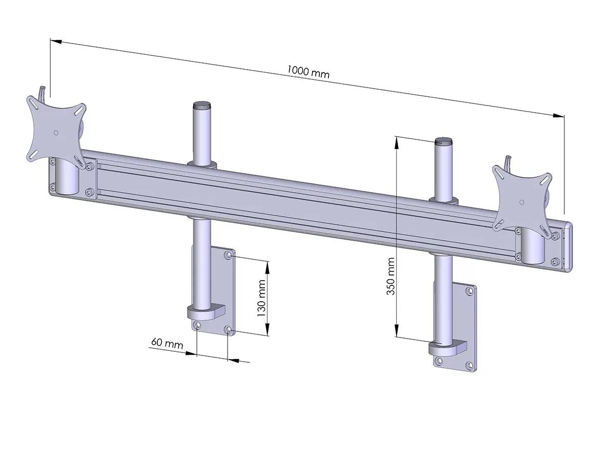 Flat-System Wandhalter für 2 Monitore 2er - 25''-32"