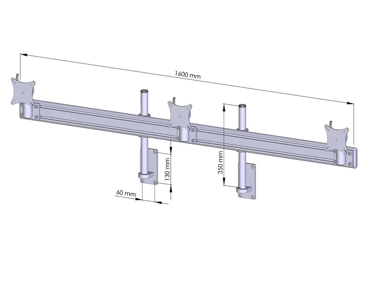 Flat-System Wandhalter für 3 Monitore 3er - 25''-32"