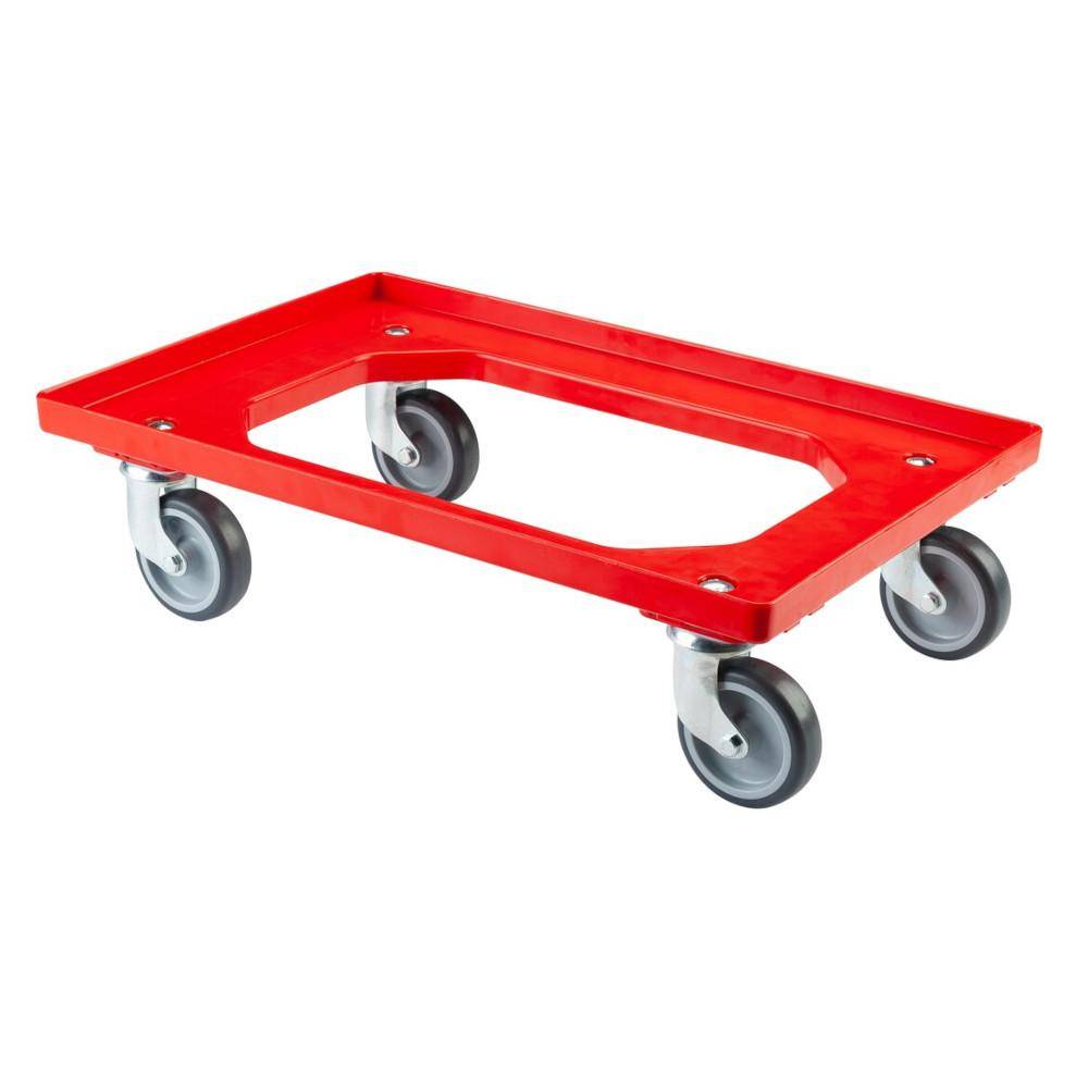 Transportroller - Thermoplast-Räder - Rad-Ø 100 mm - Bauhöhe 170 mm - Tragkraft 250 kg - Farbe rot - Preis per Stück