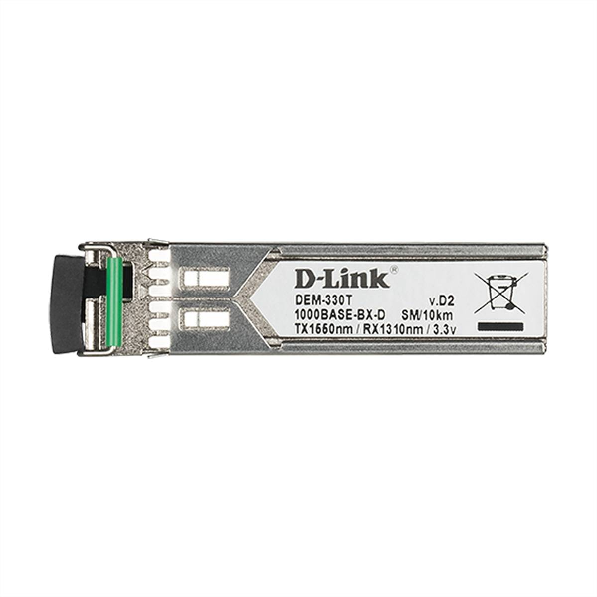 D-Link DEM-301 1000BASE-BX-D SFP-Transceiver-Modul, gekennzeichnet für 10 km SM, TX 1550nm und RX 1310nm.