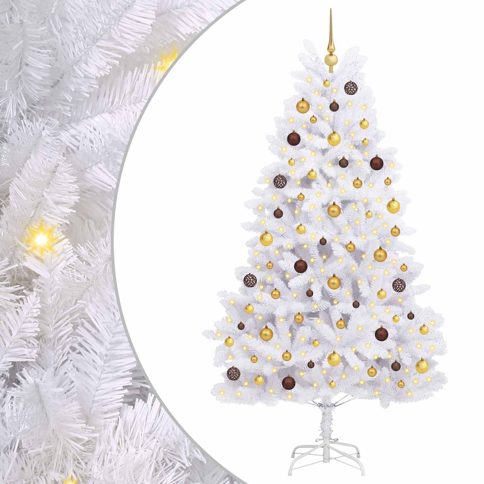 vidaXL Künstlicher Weihnachtsbaum Weiß 106 x 106 x 210 cm