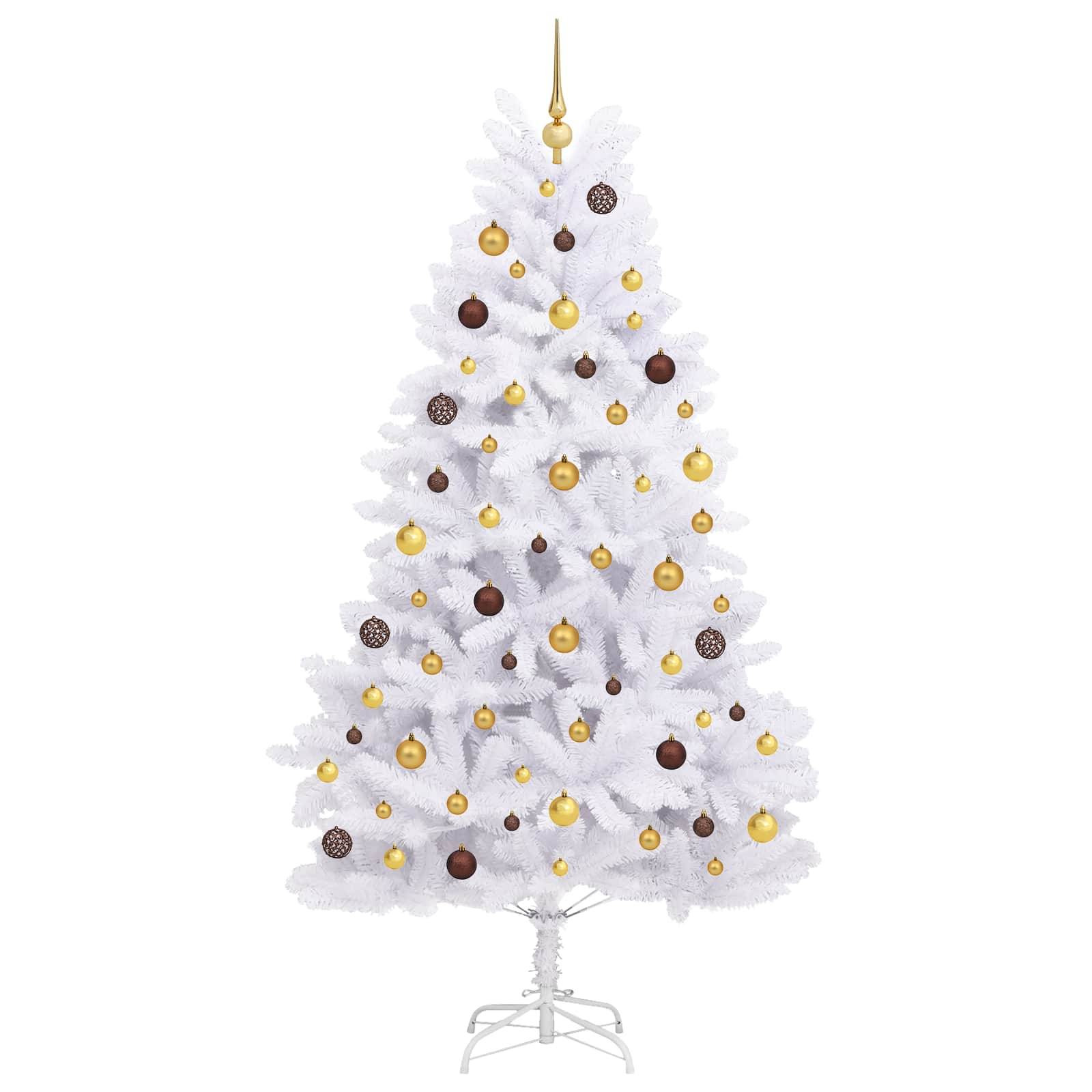 vidaXL Künstlicher Weihnachtsbaum Weiß 106 x 106 x 210 cm