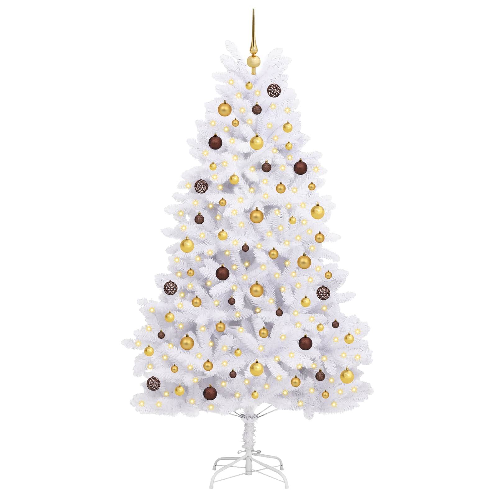 vidaXL Künstlicher Weihnachtsbaum Weiß 106 x 106 x 210 cm