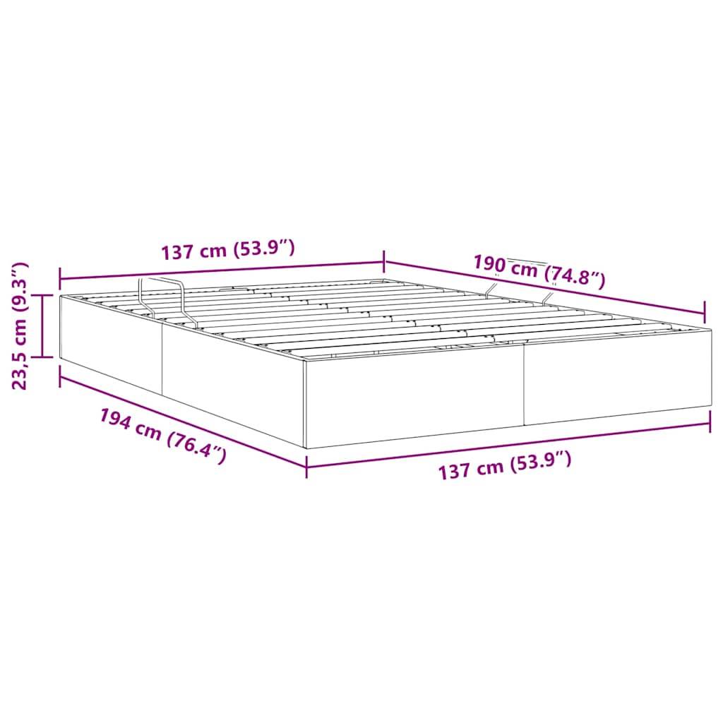 vidaXL Aufbewahrungsbett mit Speicher Hellgrau 137 x 190 cm Samt