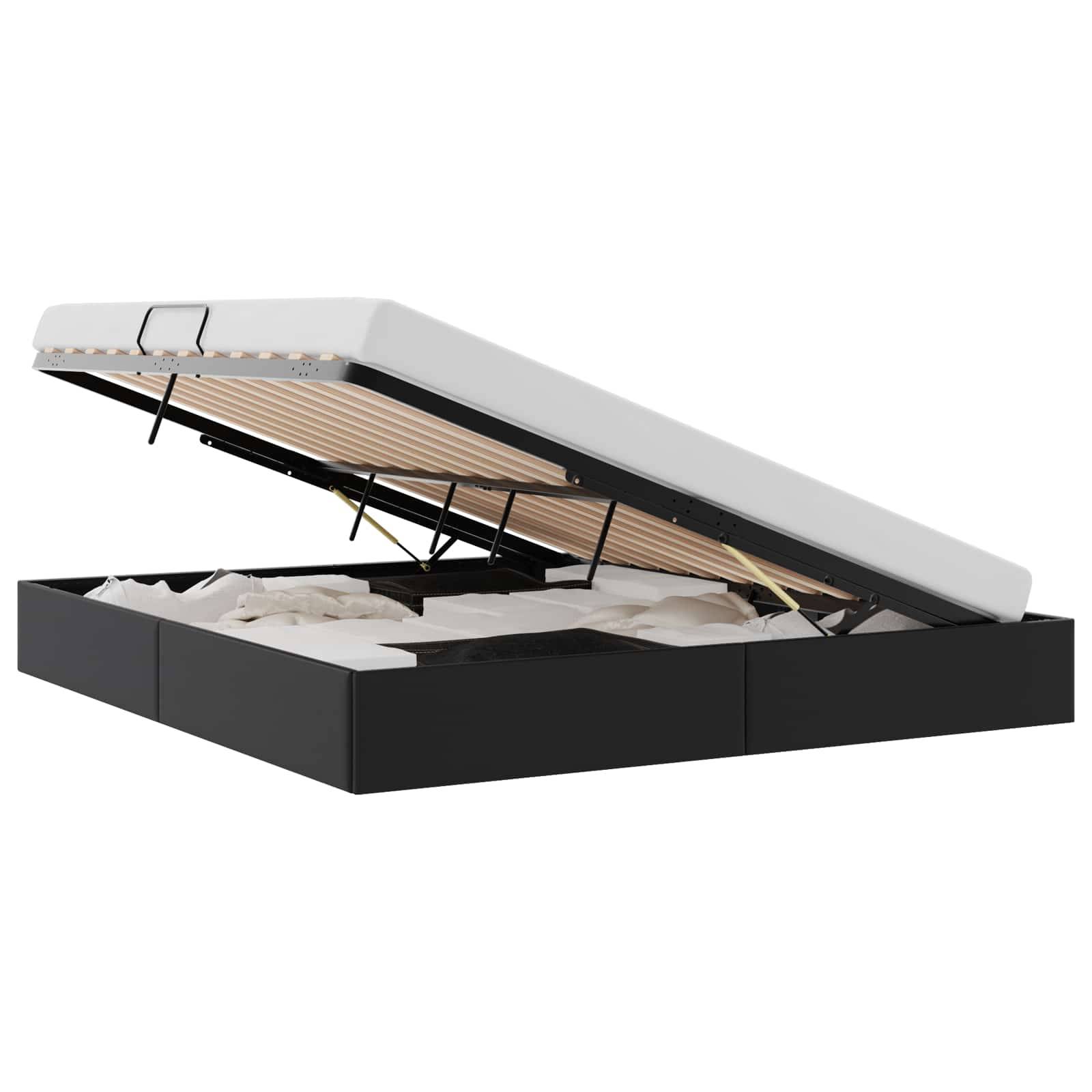 vidaXL Aufbewahrungsbett mit Speicher Schwarz 193 x 203 cm Kunstleder