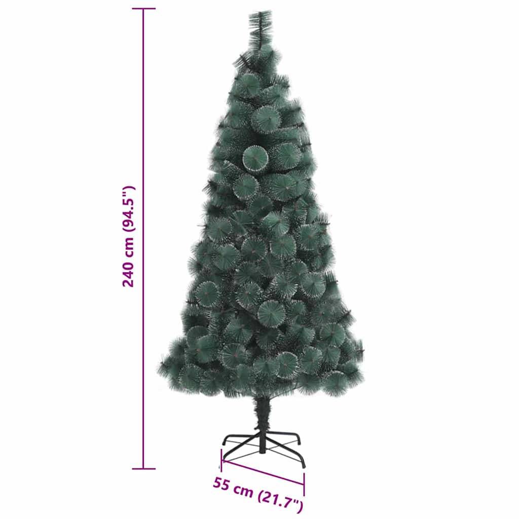 vidaXL Künstlicher vorbeleuchteter Weihnachtsbaum mit Kugel-Set 240 cm