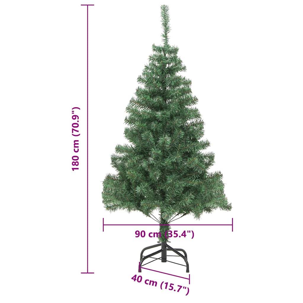 vidaXL Weihnachtsbaum Grün 180 cm PVC