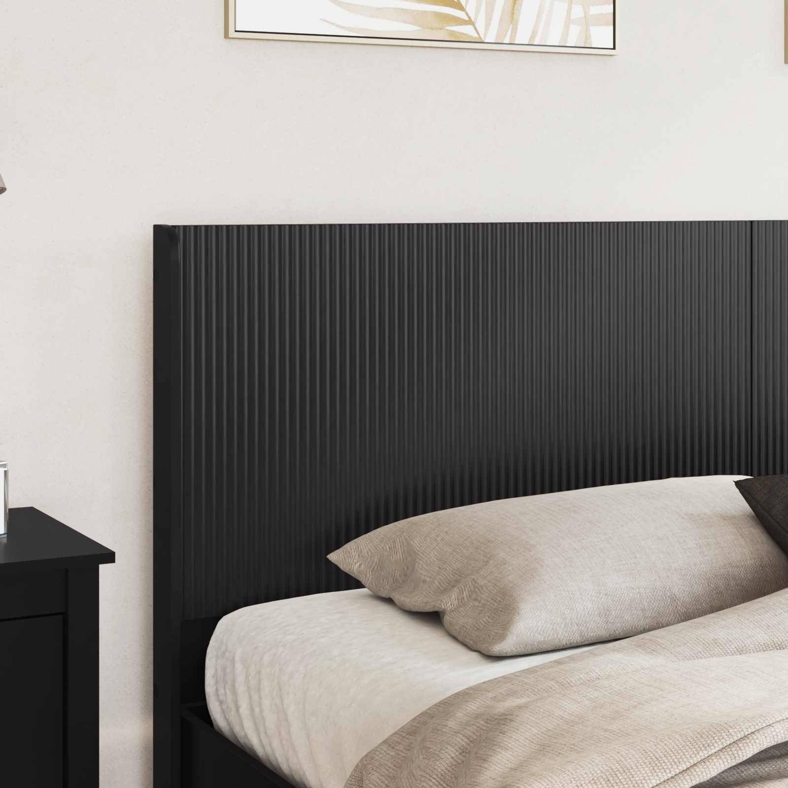 vidaXL Bettgestell mit Stauraum und Kopfteil Schwarz 200 x 200 cm