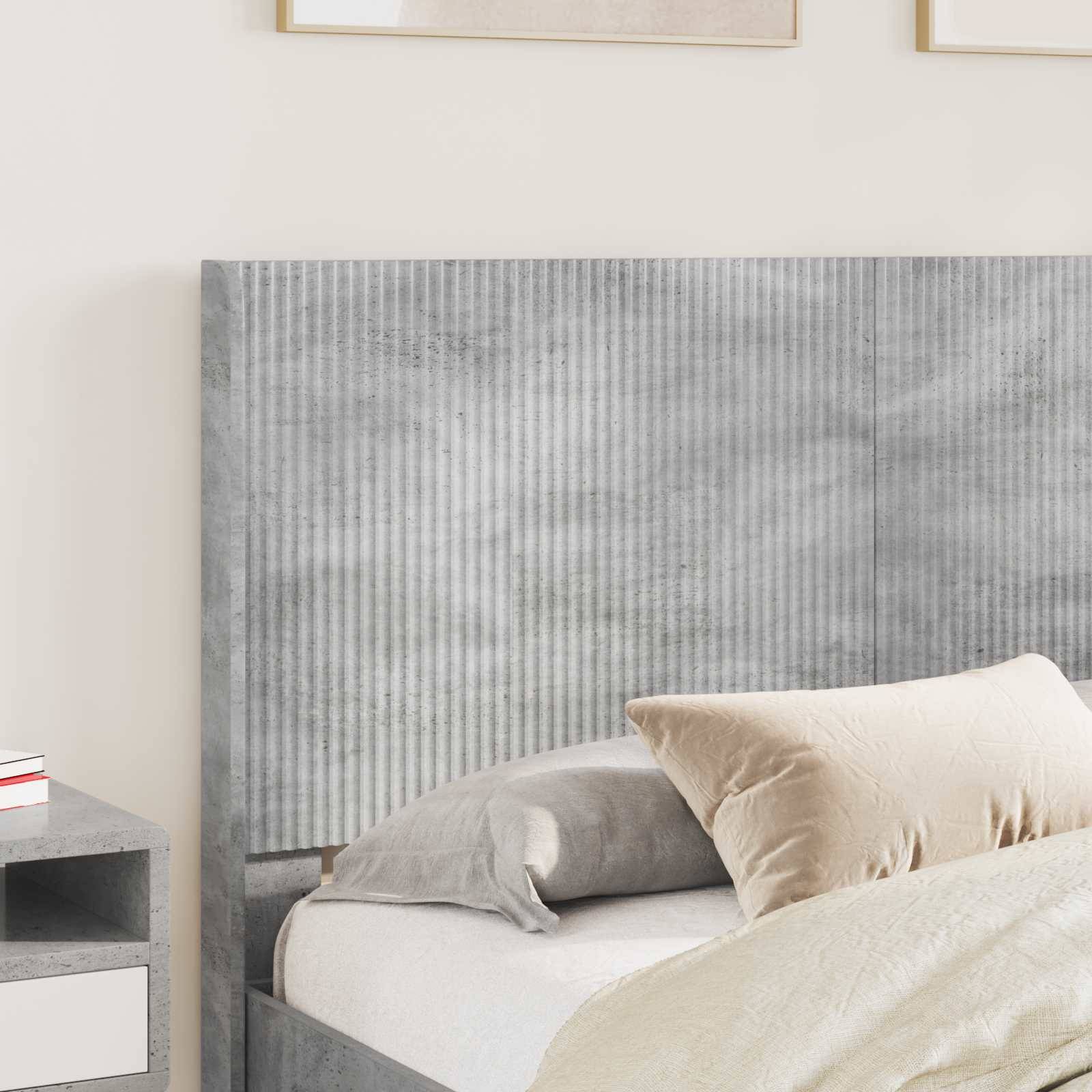 vidaXL Bettgestell mit Stauraum und Kopfteil Betongrau 140 x 200 cm