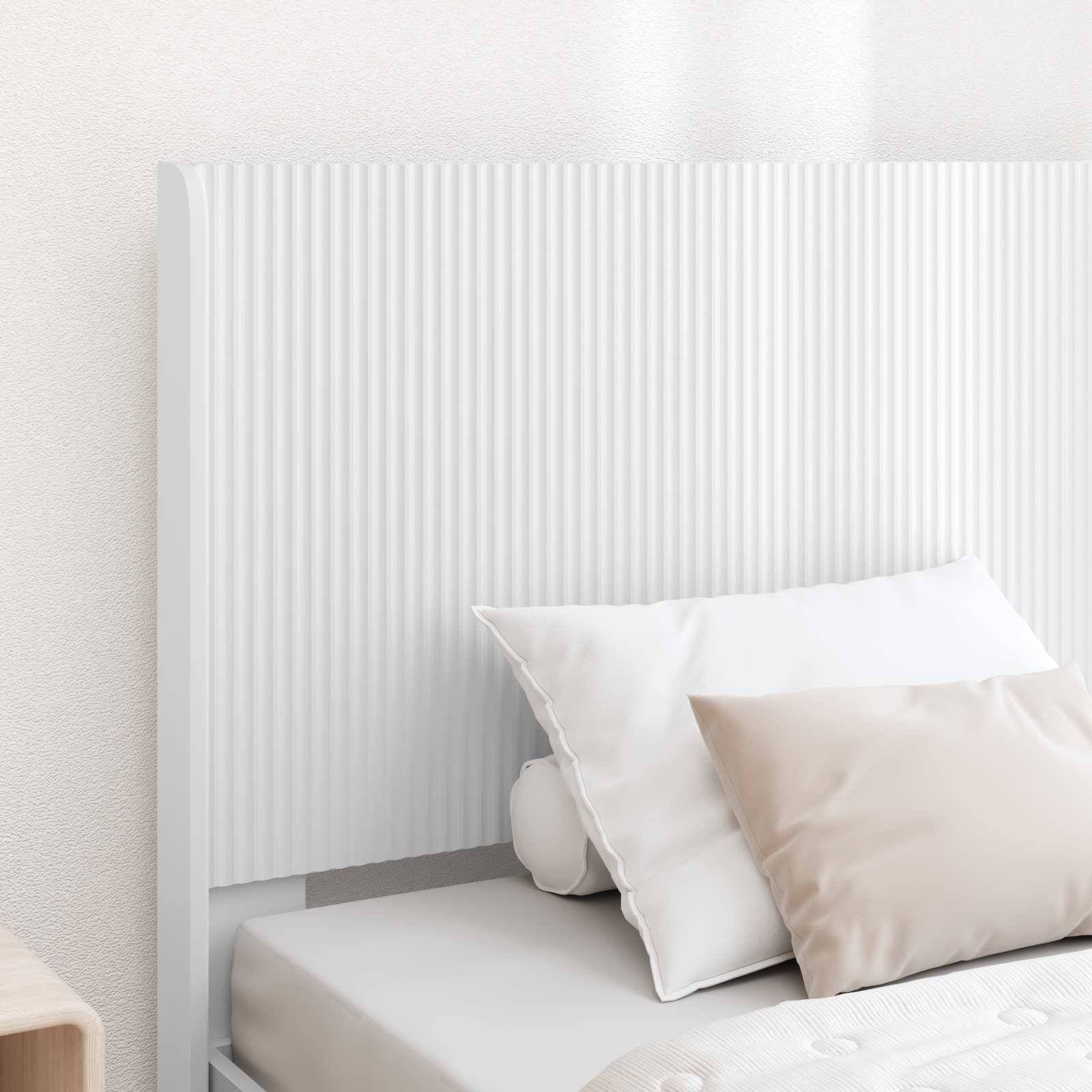 vidaXL Bettgestell mit Stauraum und Kopfteil Weiß 75 x 190 cm