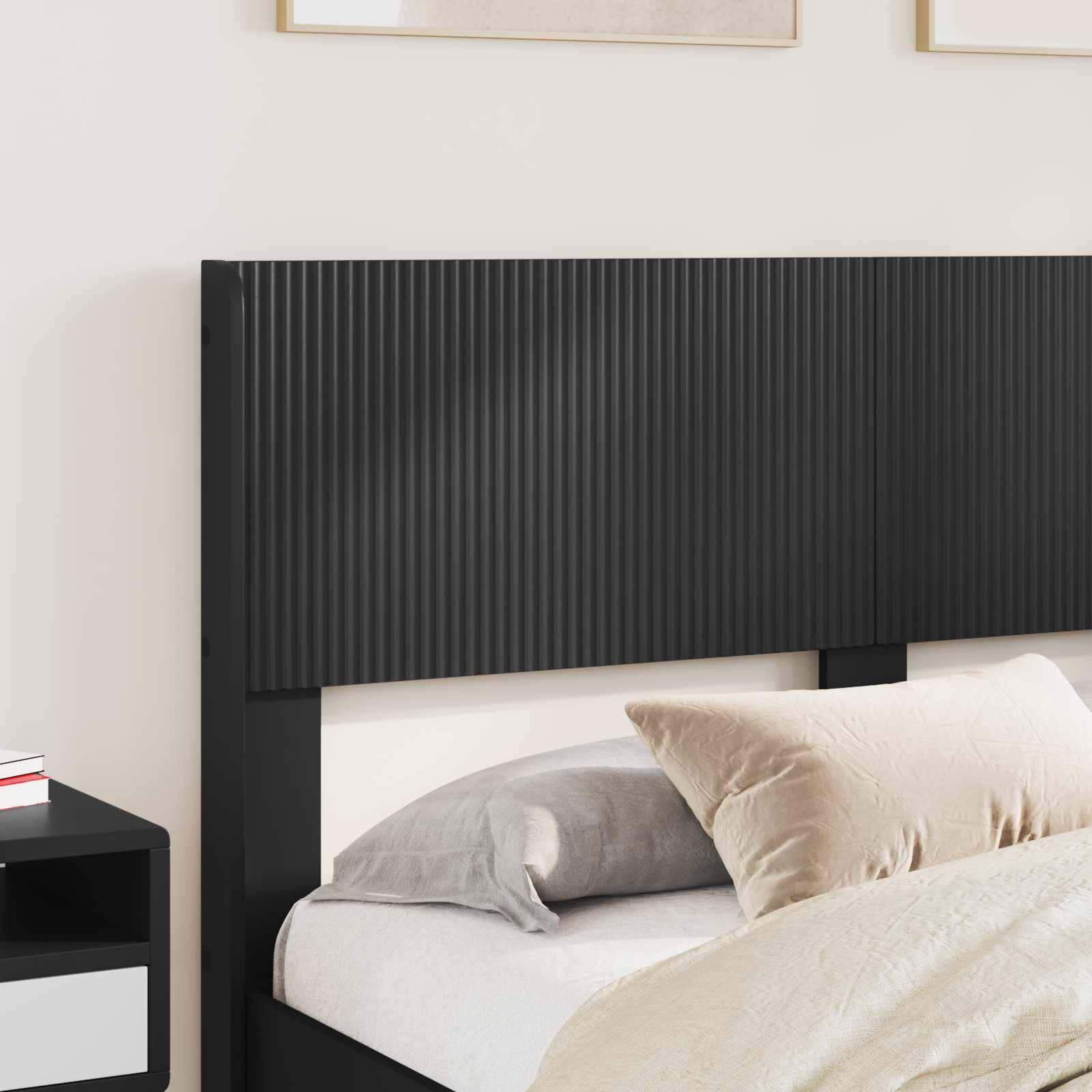 vidaXL Bettgestell mit Stauraum und Kopfteil Schwarz 140 x 200 cm