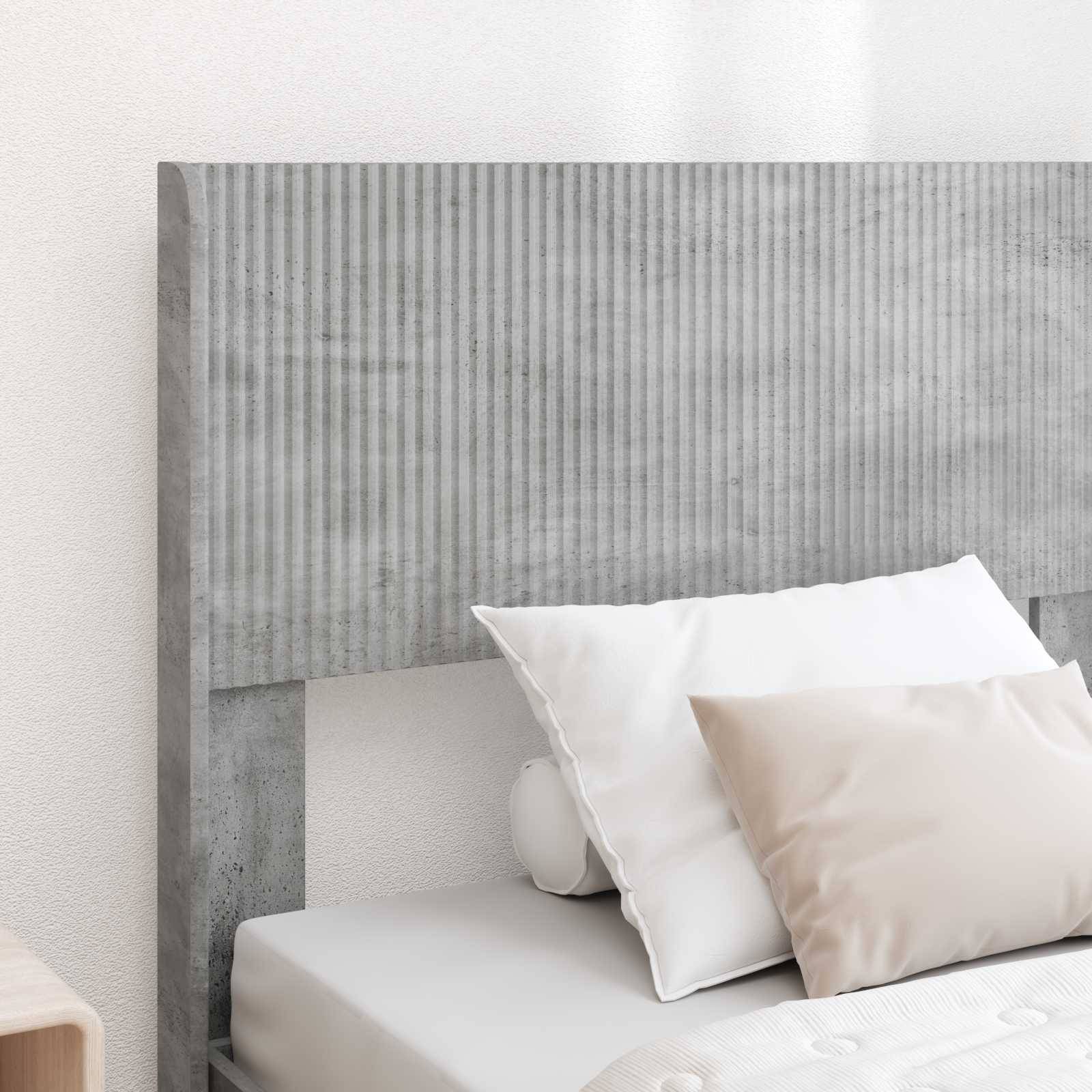 vidaXL Bettgestell mit Stauraum und Kopfteil Betongrau 75 x 190 cm