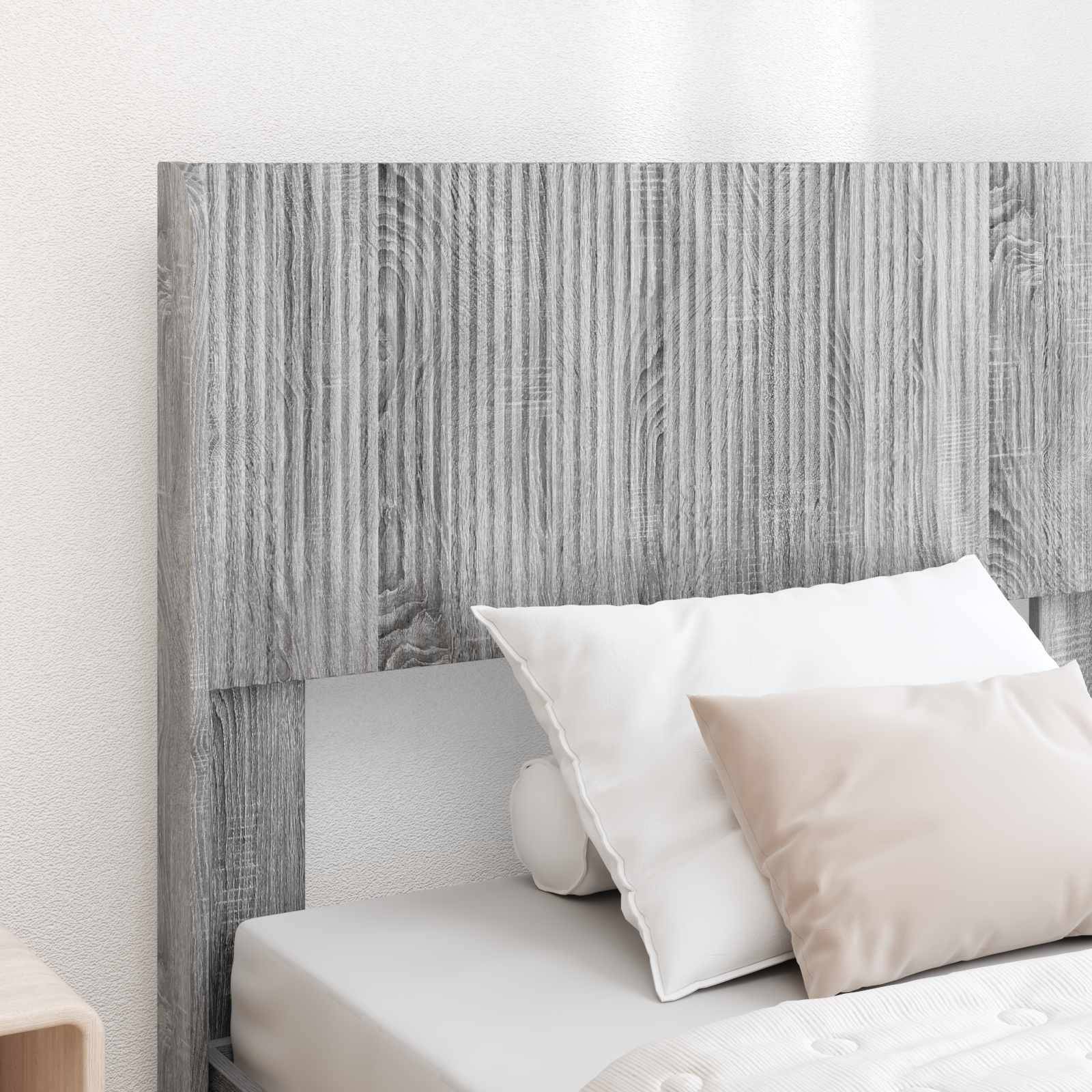vidaXL Bettgestell mit Stauraum und Kopfteil Graues Sonoma 75 x 190 cm