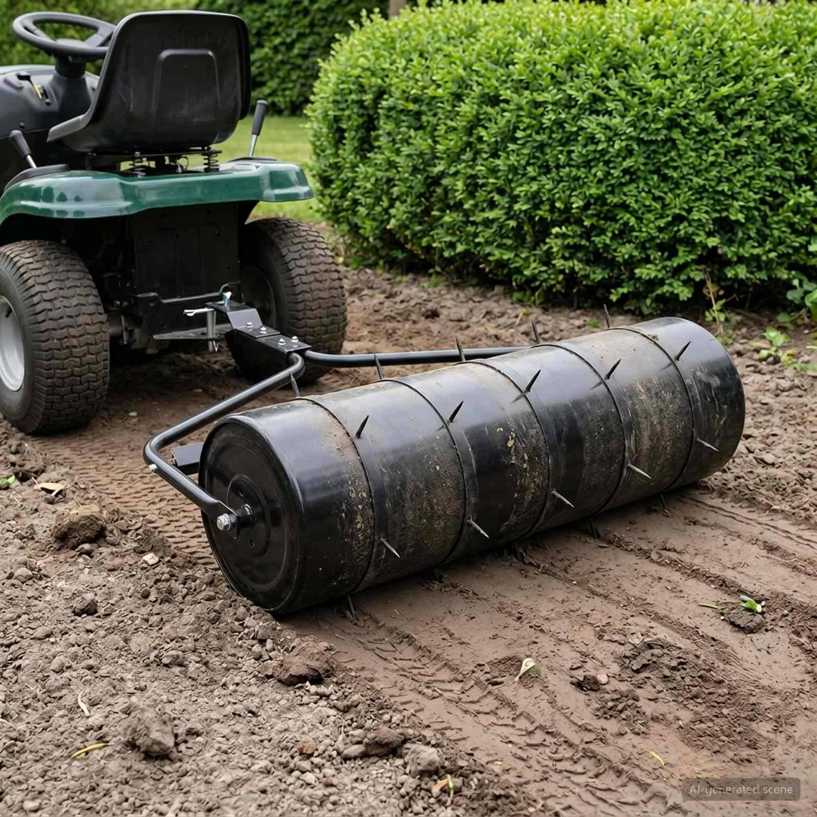 vidaXL Garten Rasenwalze mit Aerator Klammern Ø 30 x 90 cm Stahl