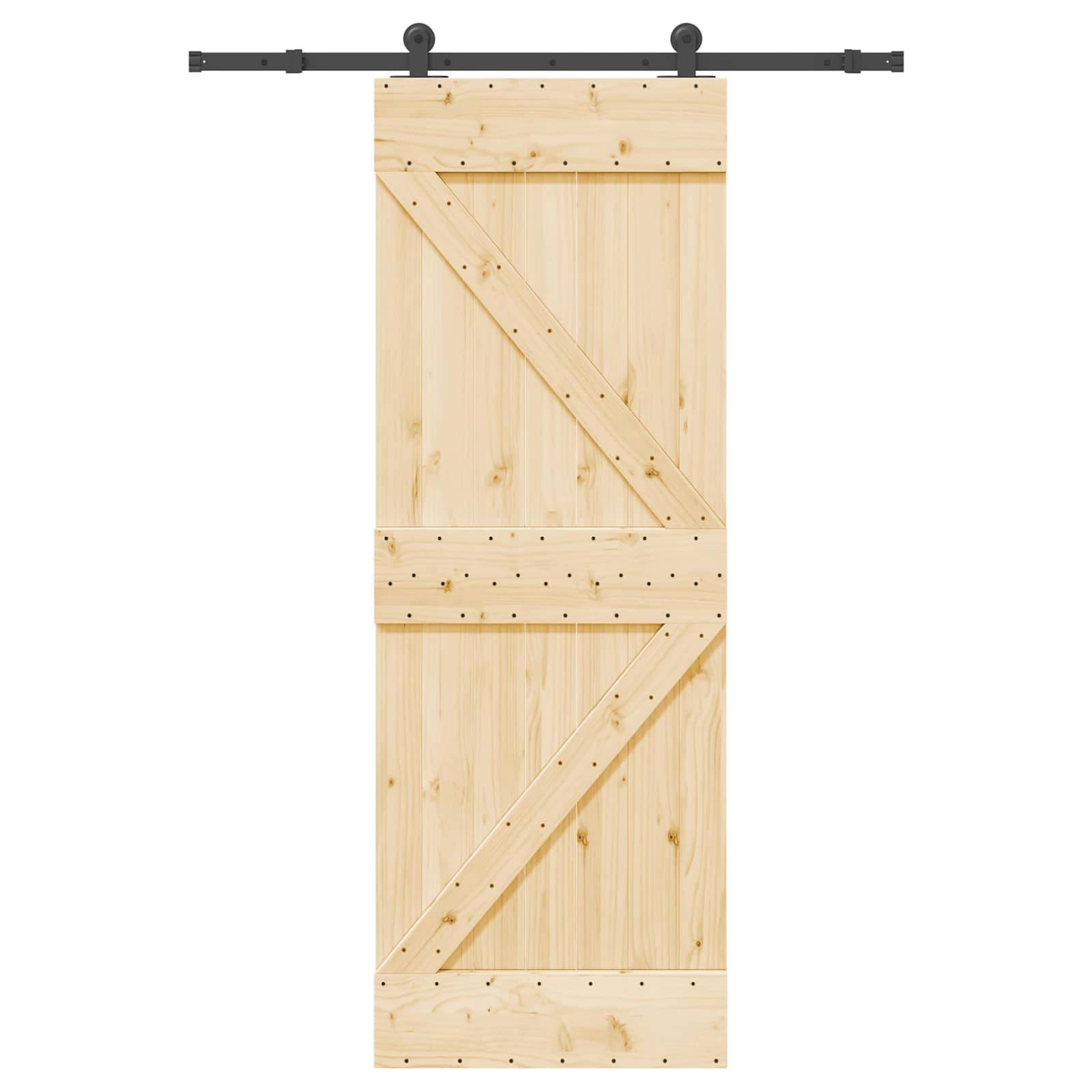 vidaXL Schiebetür NARVIK 70 x 210 cm (152,5 cm) Natürlich und Schwarz