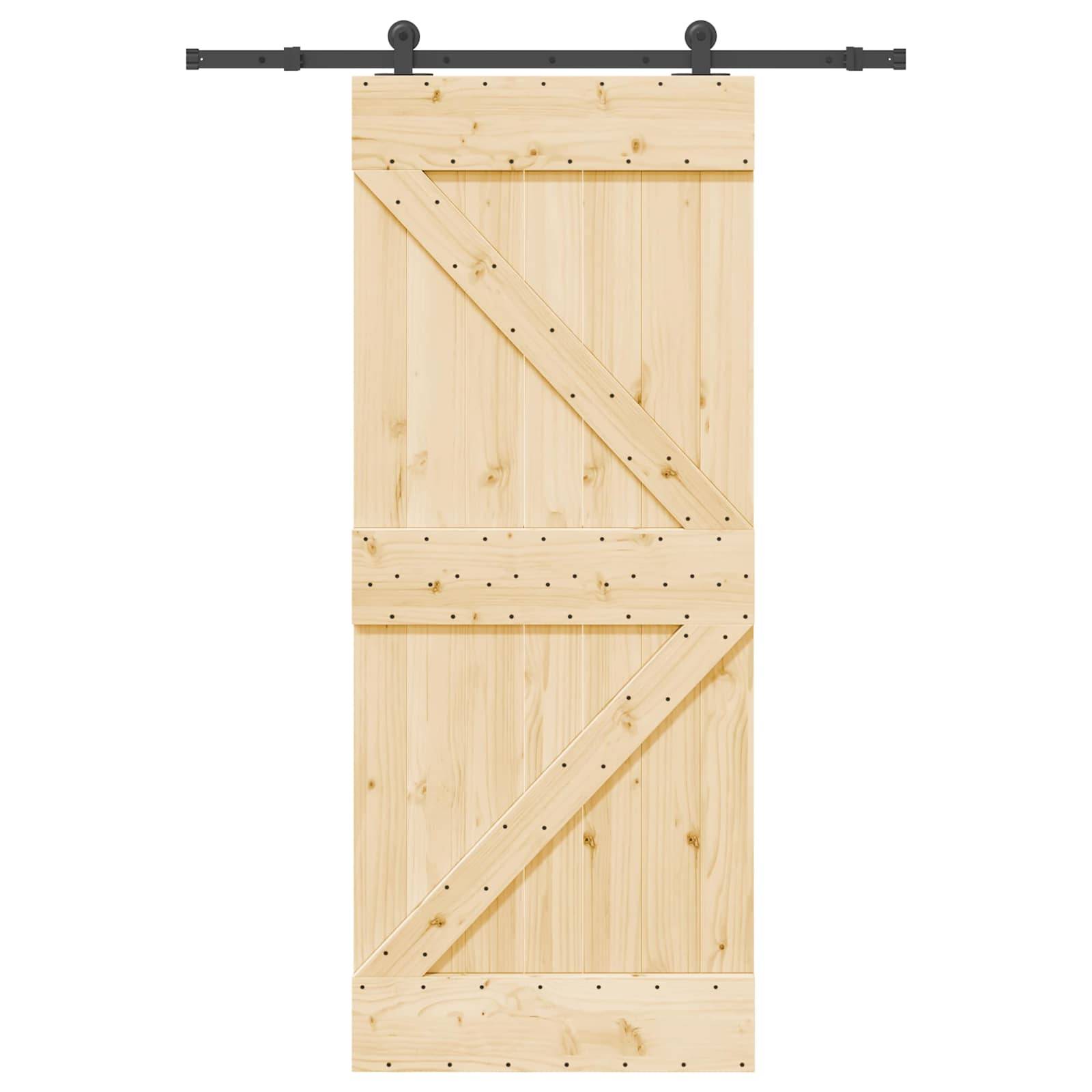 vidaXL Schiebetür NARVIK 85 x 210 cm (152,5 cm) Natürlich und Schwarz