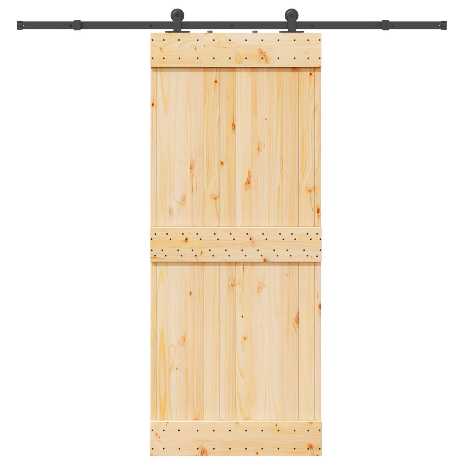 vidaXL Schiebetür NARVIK 85 x 210 cm (213,5 cm) Natürlich und Schwarz