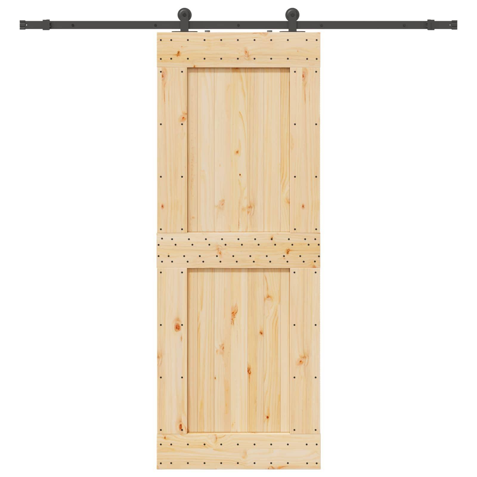 vidaXL Schiebetür NARVIK 85 x 210 cm (213,5 cm) Natürlich und Schwarz