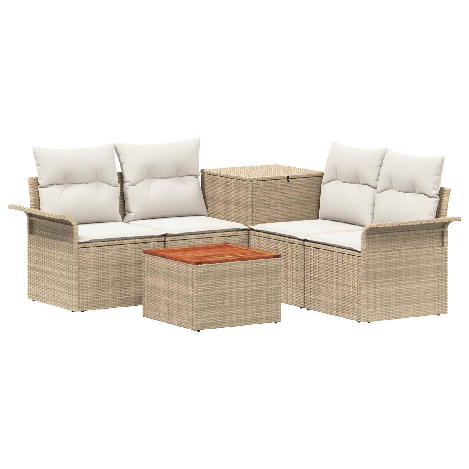vidaXL Sofa Set 6 pcs 4-Sitzanzahl Beige und Cremeweiß