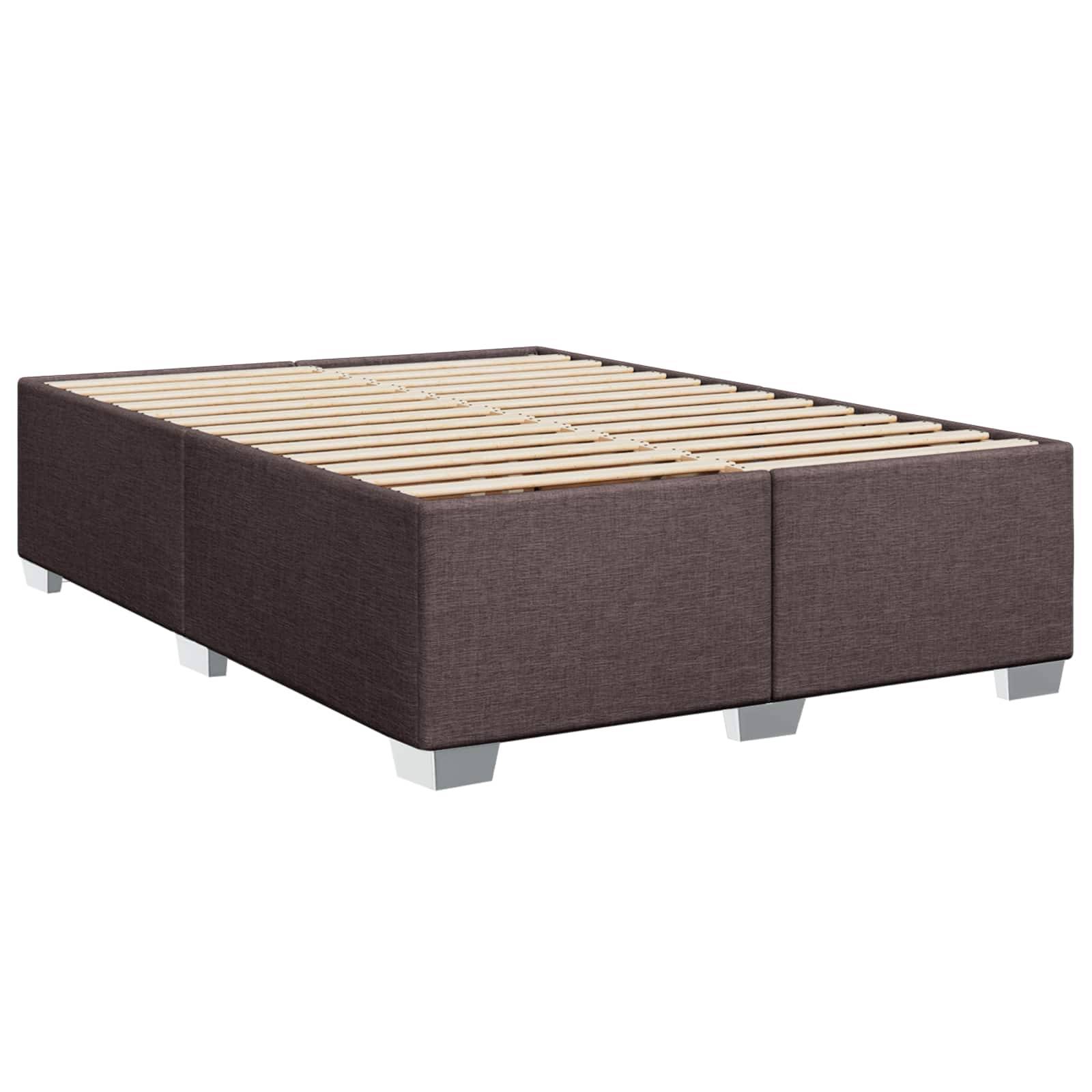 vidaXL Boxspringbett mit Matratze Dunkelbraun 140 x 200 cm Stoff