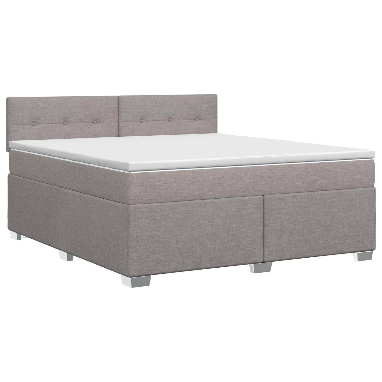 vidaXL Boxspringbett mit Matratze Taupe 140 x 190 cm Stoff
