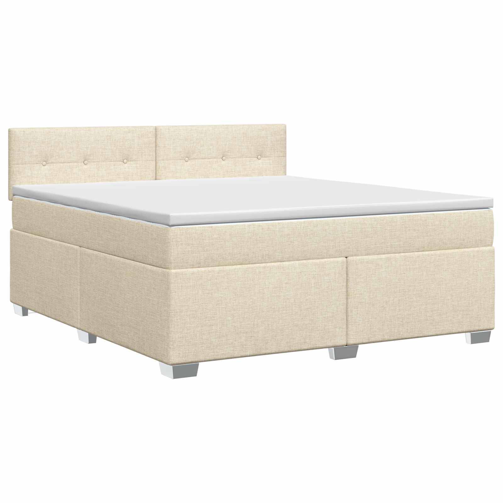vidaXL Boxspringbett mit Matratze Creme 180 x 200 cm Stoff