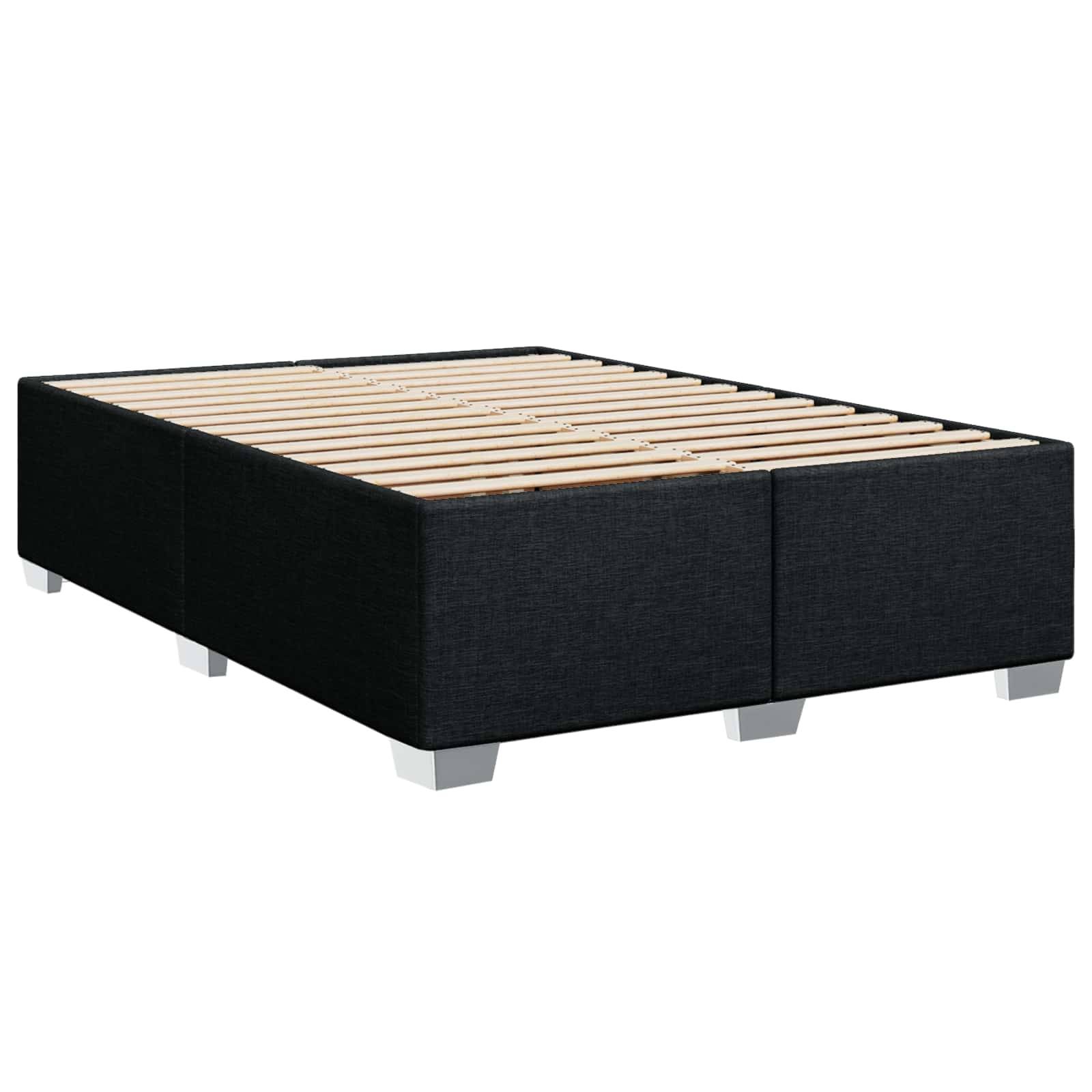 vidaXL Boxspringbett mit Matratze und LED Schwarz 160 x 200 cm Stoff