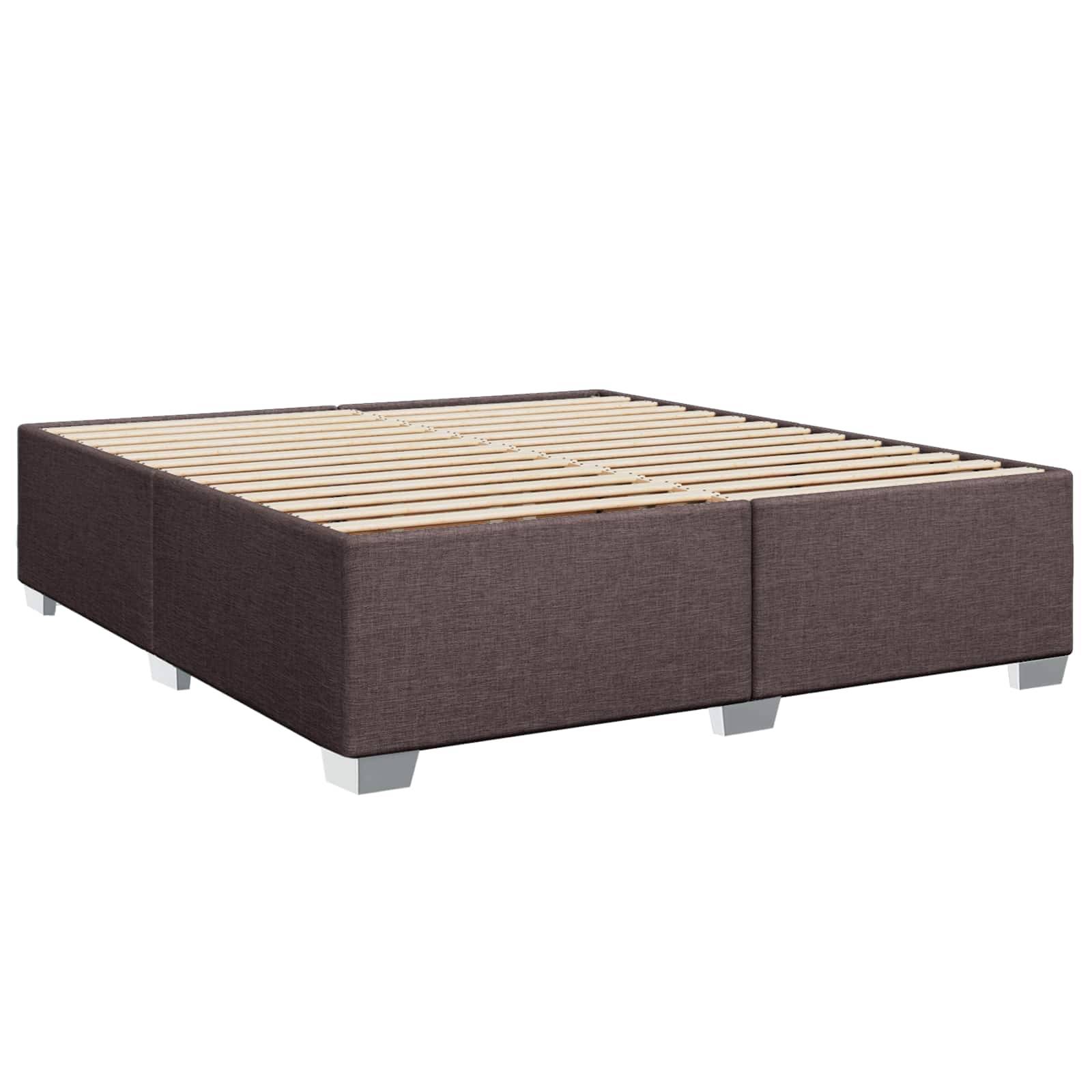 vidaXL Boxspringbett mit Matratze und LED Dunkelbraun 200 x 200 cm