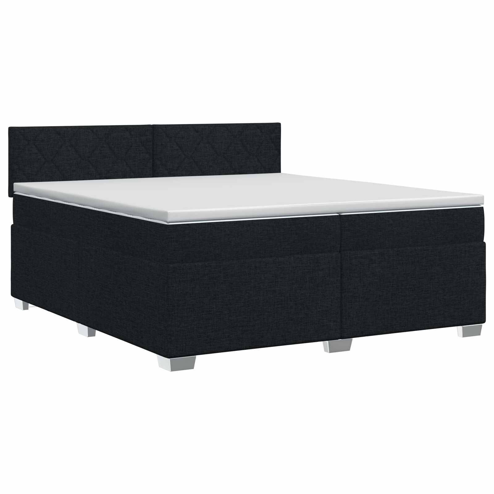vidaXL Boxspringbett mit Matratze Schwarz 200 x 200 cm Stoff