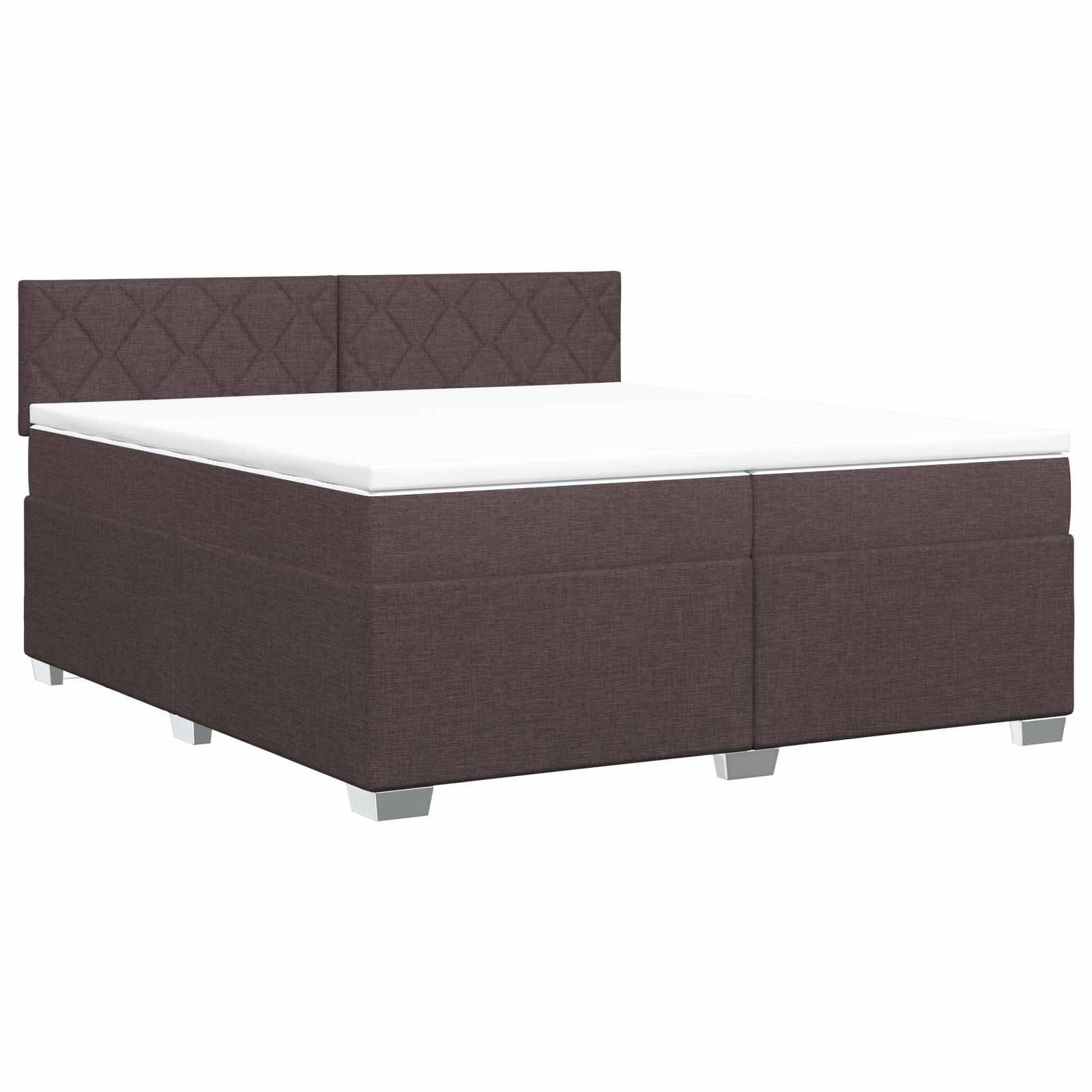 vidaXL Boxspringbett mit Matratze Dunkelbraun 200 x 200 cm Stoff