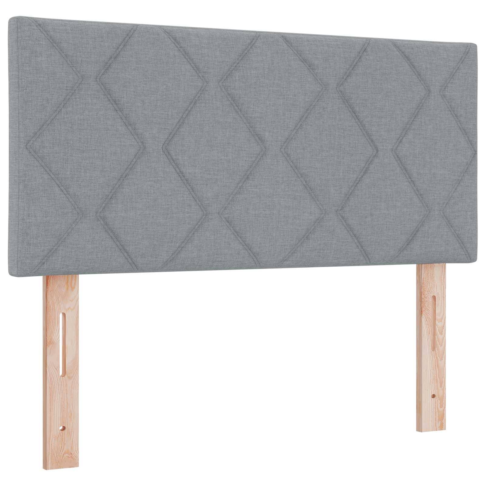vidaXL Boxspringbett mit Matratze und LED Hellgrau Einzeln Stoff