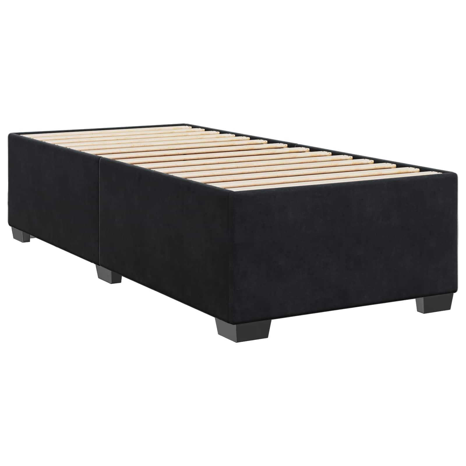 vidaXL Boxspringbett mit Matratze und LED Schwarz 90 x 200 cm Samt