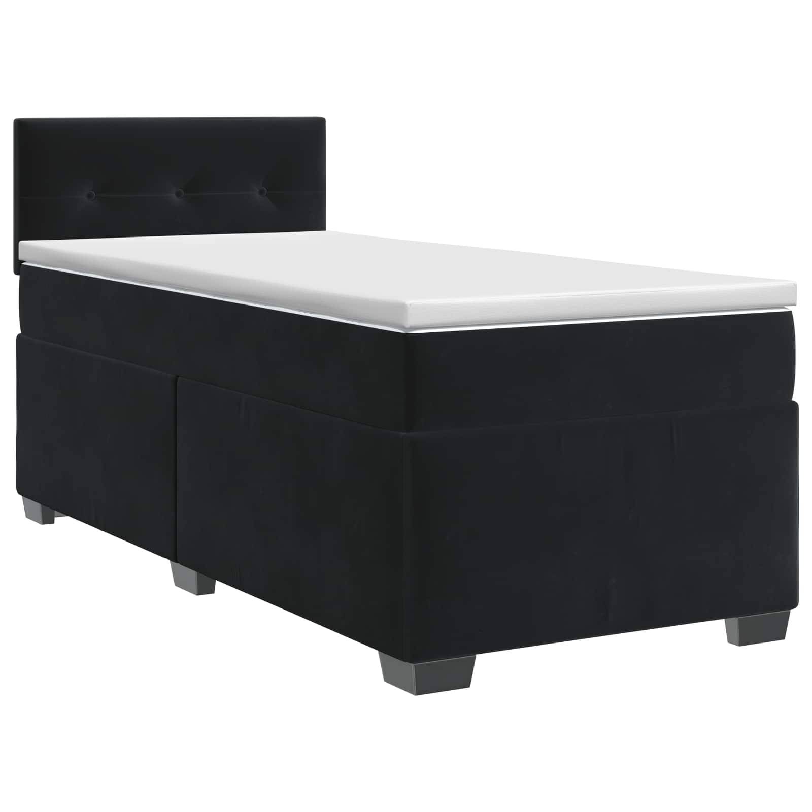 vidaXL Boxspringbett mit Matratze Schwarz 80 x 200 cm Samt