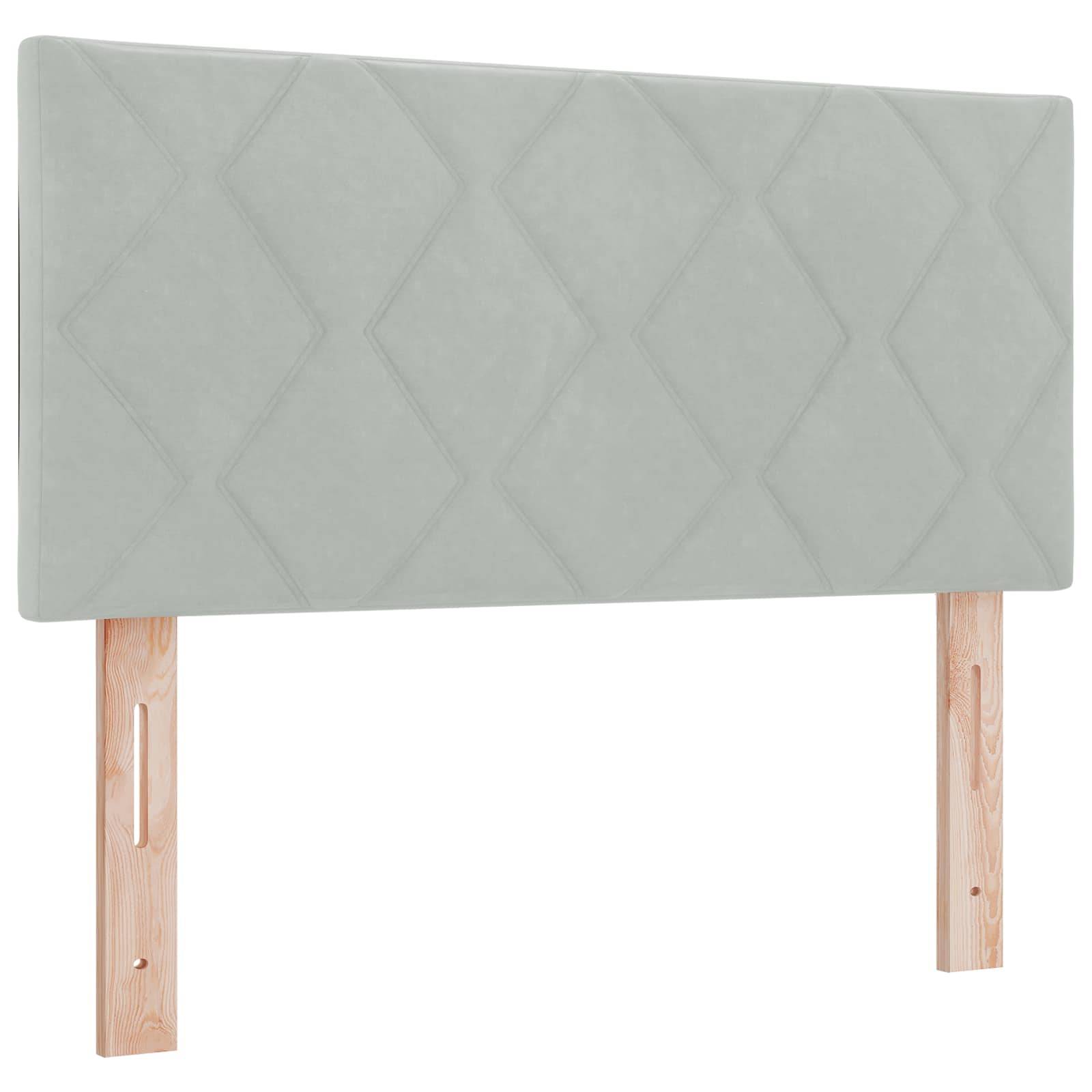 vidaXL Boxspringbett mit Matratze und LED Hellgrau 120 x 200 cm Samt