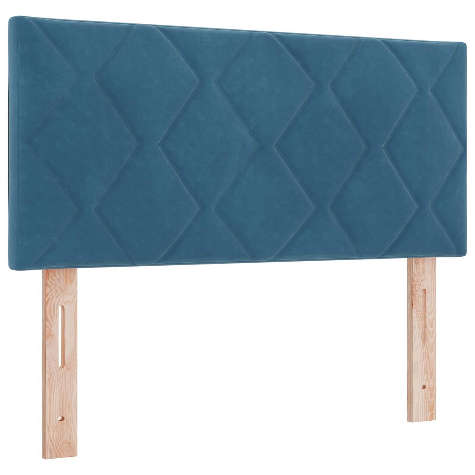 vidaXL Boxspringbett mit Matratze und LED Blau 90 x 200 cm Samt