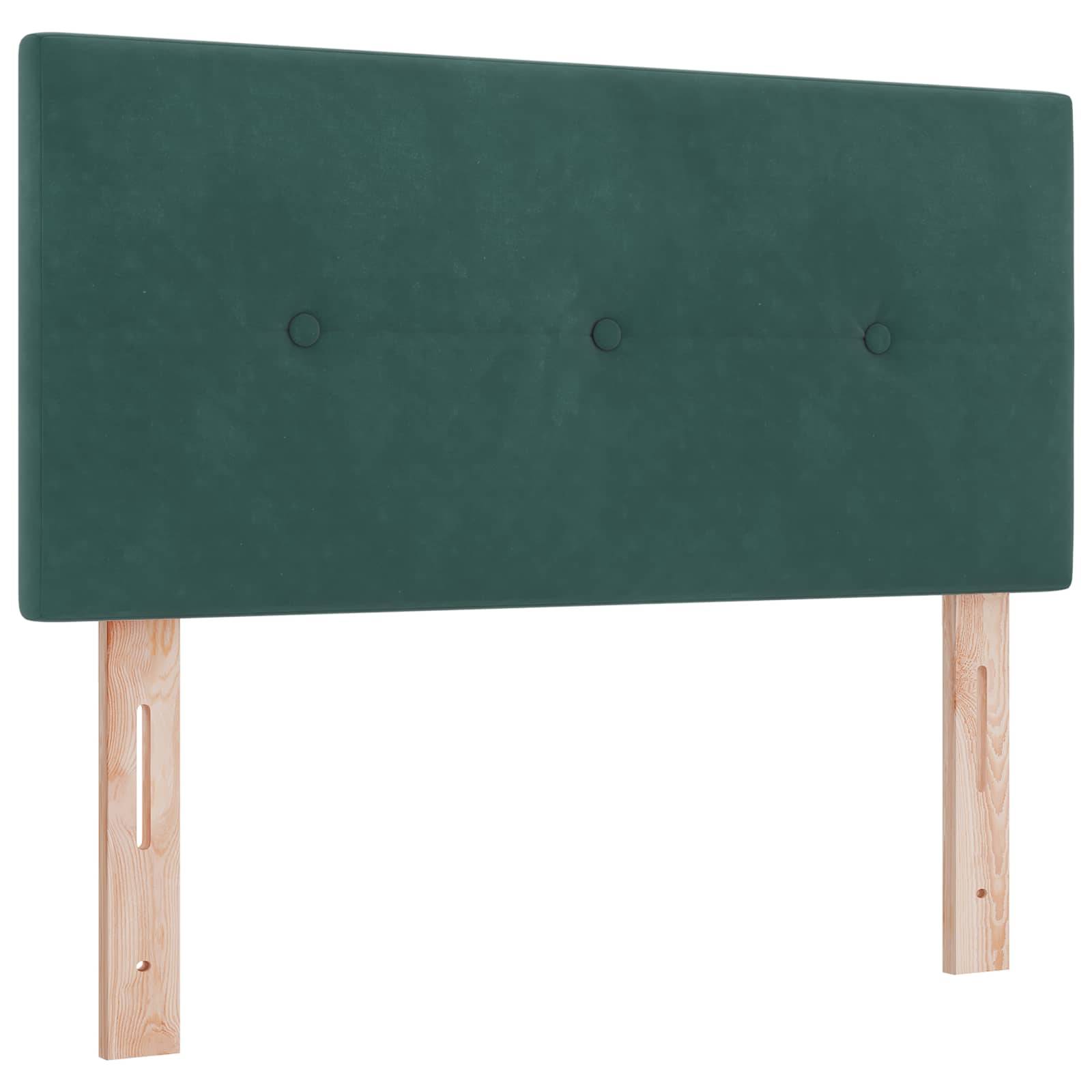 vidaXL Ottoman-Bett mit Matratze und LED Dunkelgrün 120 x 190 cm Samt