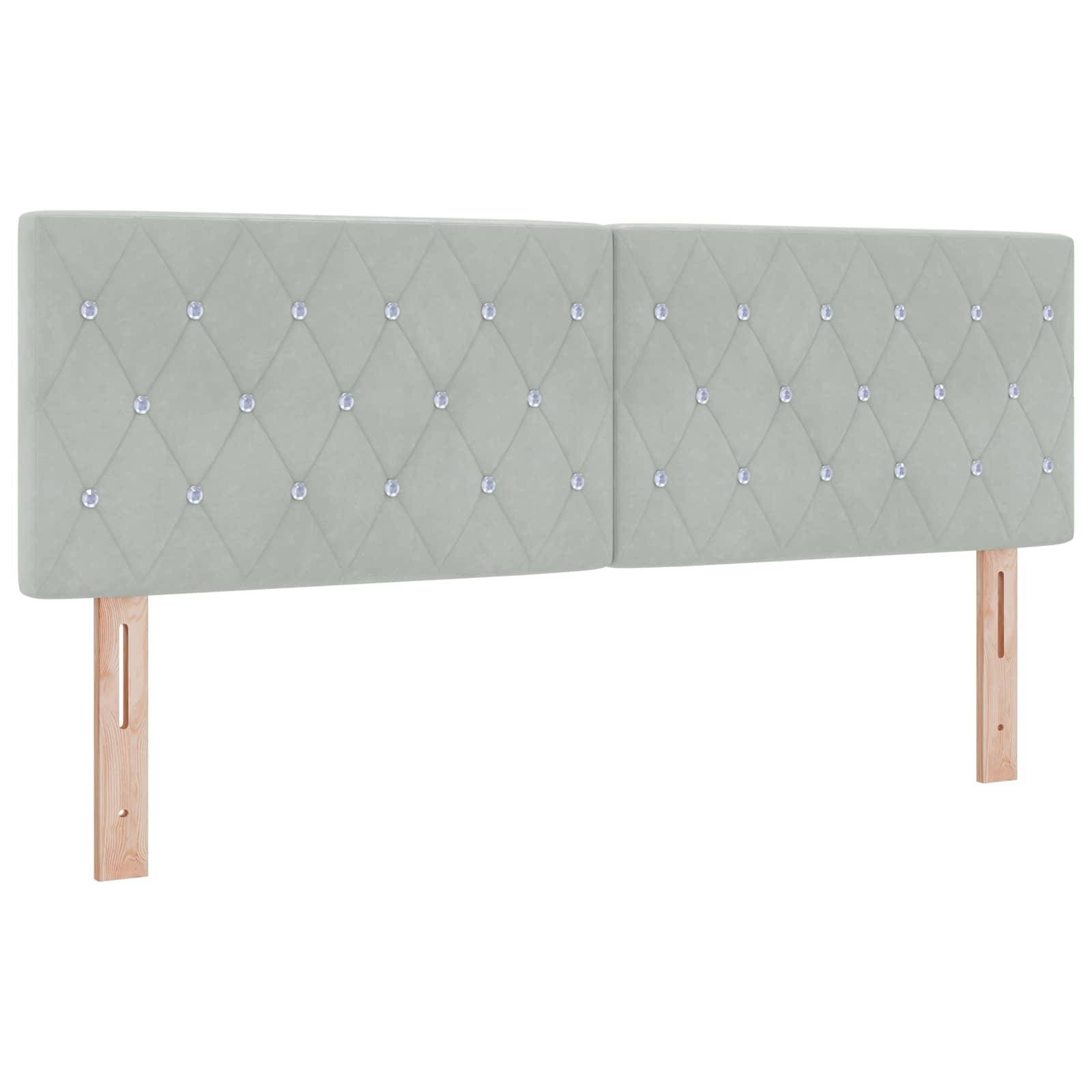vidaXL Ottoman-Bett mit Matratze und LED Hellgrau 160 x 200 cm Samt