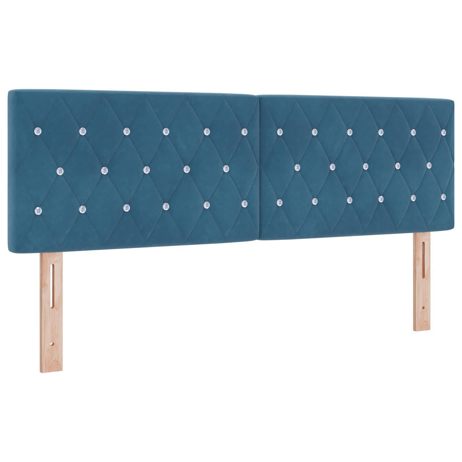 vidaXL Boxspringbett mit Matratze und LED Blau 140 x 190 cm Samt