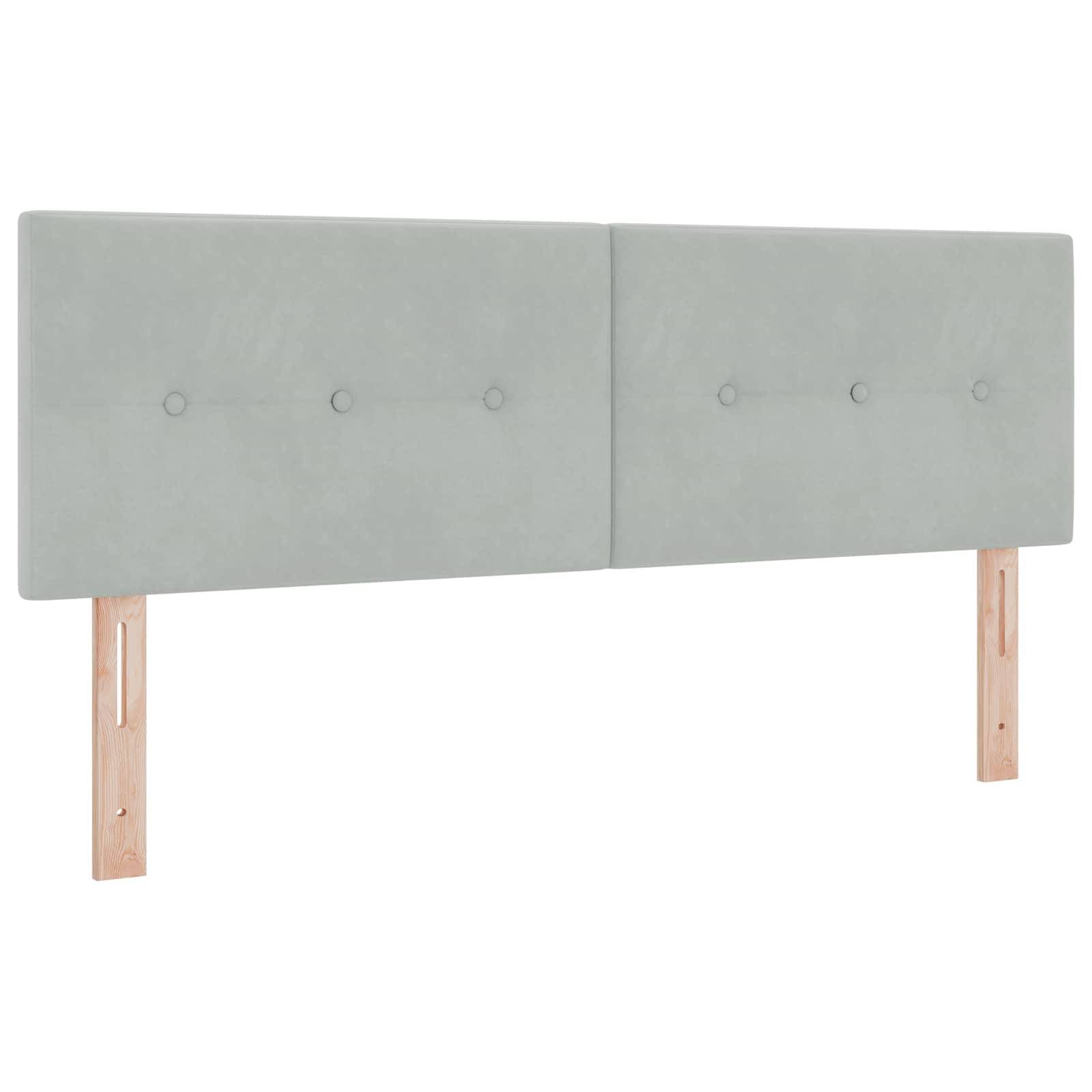 vidaXL Ottoman-Bett mit Matratze und LED Hellgrau 140 x 190 cm Samt