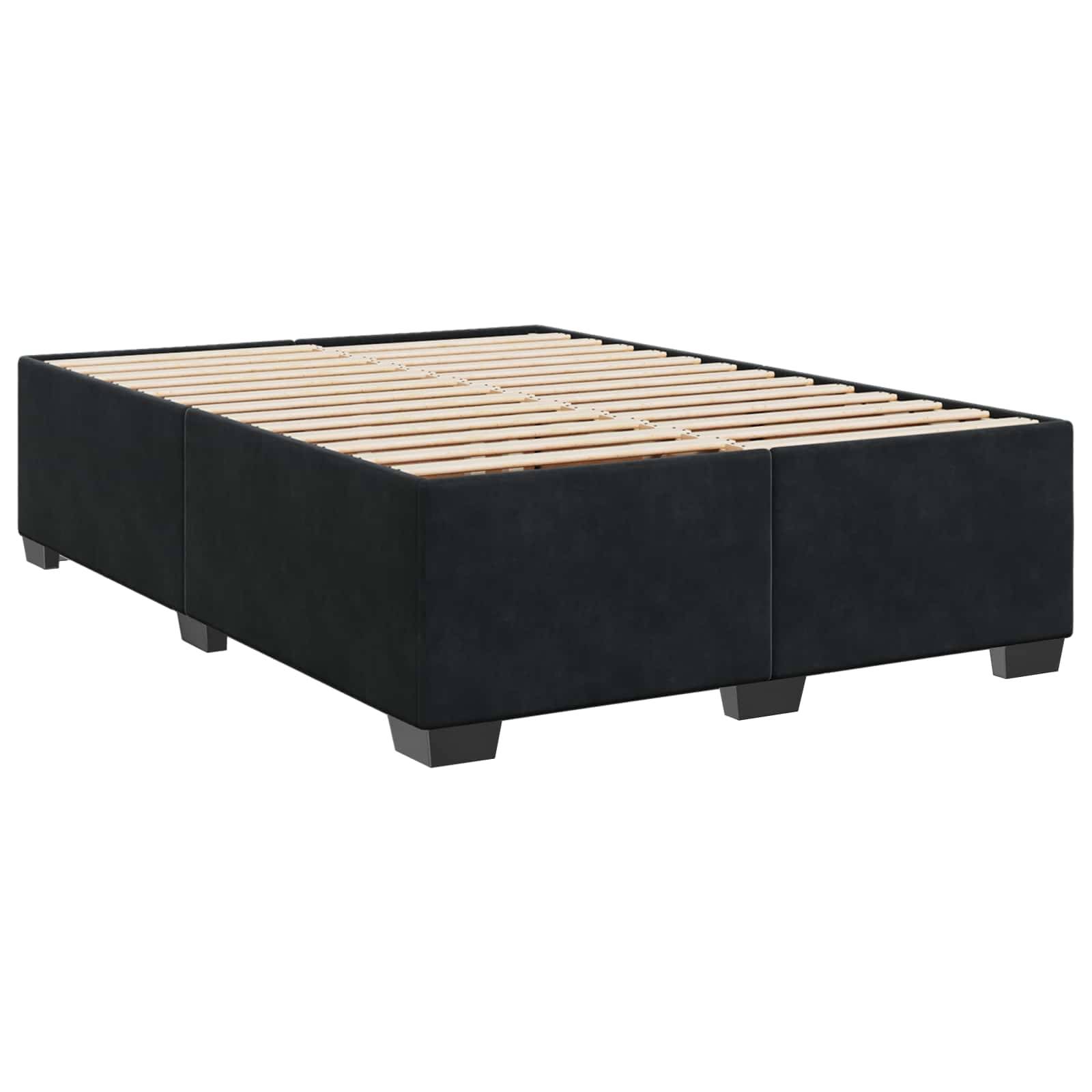 vidaXL Boxspringbett mit Matratze Schwarz 140 x 200 cm Samt