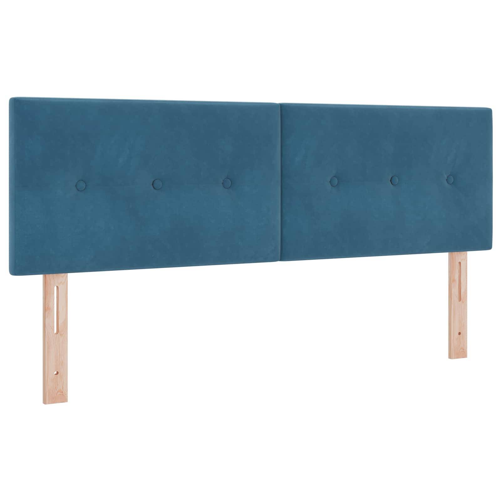 vidaXL Aufbewahrungsbett mit Kopfteil Dunkelblau 140 x 200 cm Samt