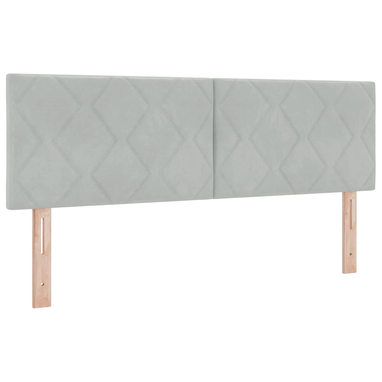 vidaXL Boxspringbett mit Matratze und LED Hellgrau 140 x 190 cm Samt