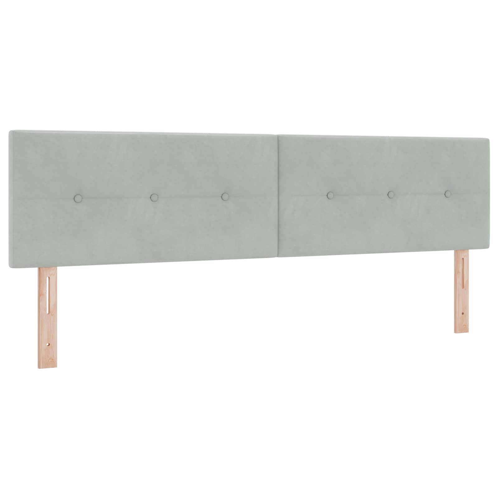 vidaXL Aufbewahrungsbett mit Kopfteil Hellgrau 180 x 200 cm Samt